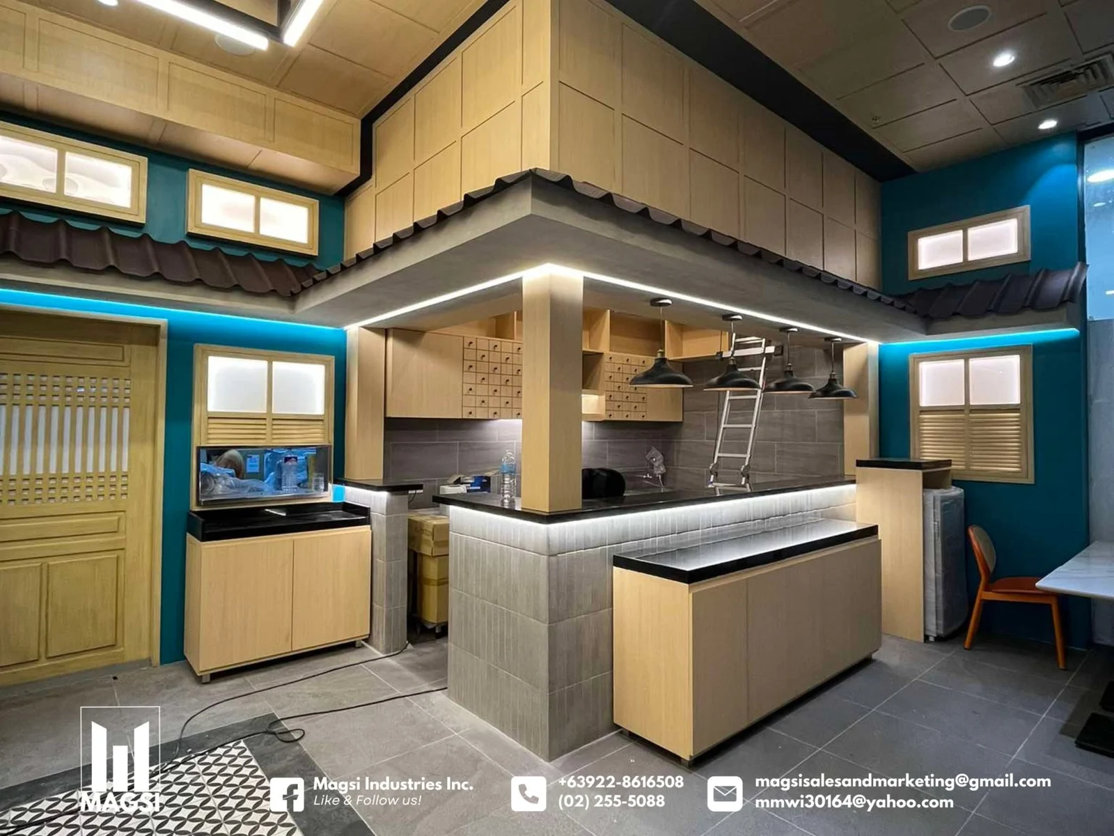 Kitchen and counter interior