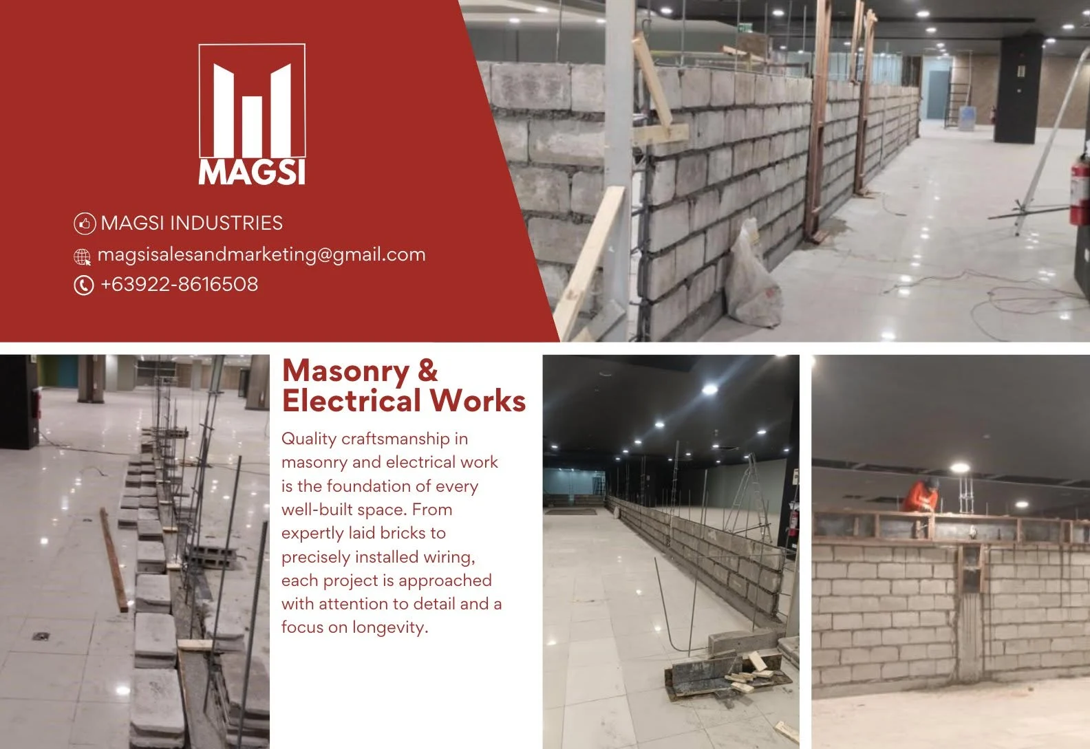 Masonry & electrical works company service presentation